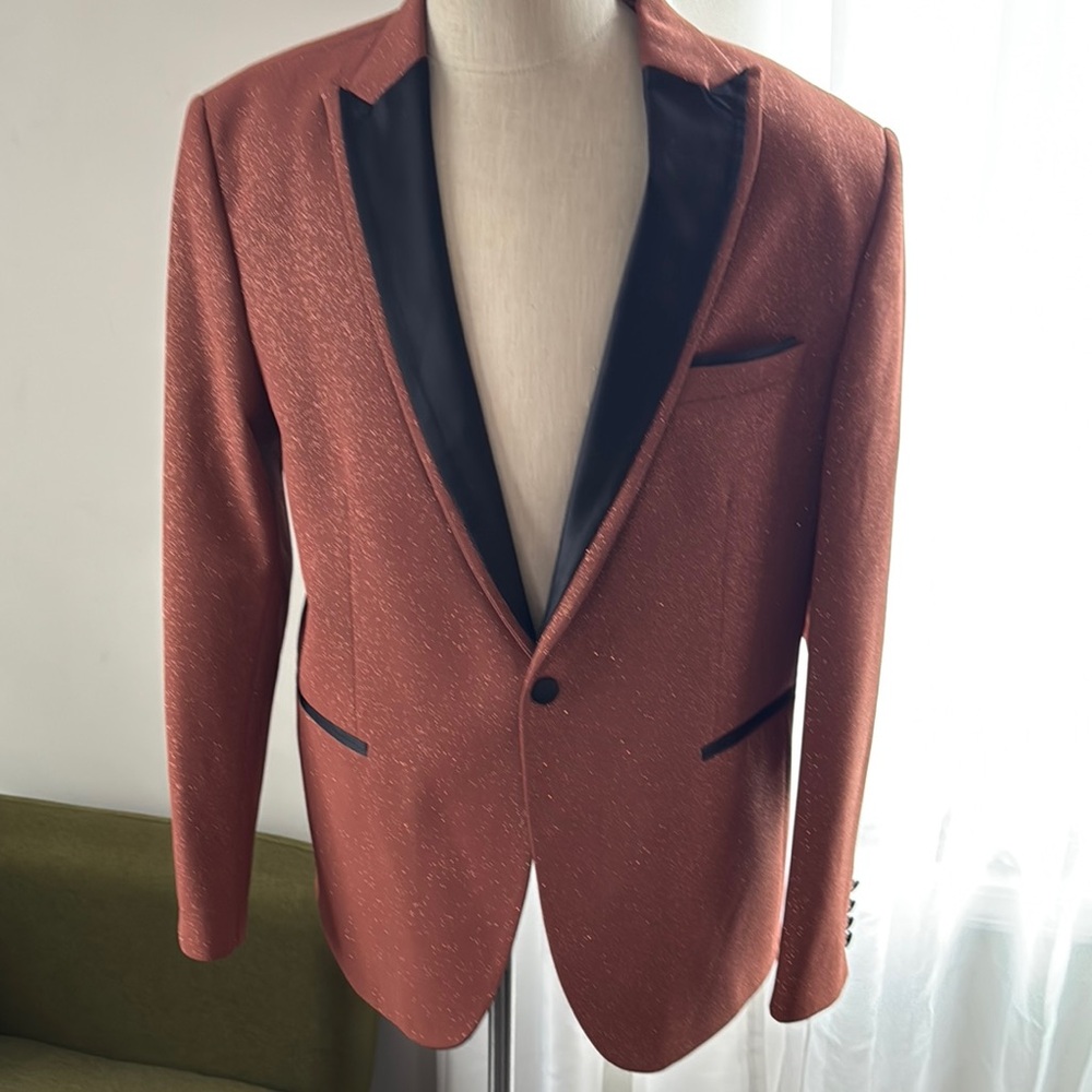 New Without Tags Black and Brown Tuxedo Jacket  Modern Fit